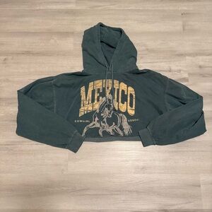Urban Outfitters Teal Hoodie with Gold Lettering